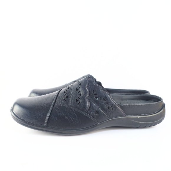 Easy Street Perforated Women Mules Black 10M- 0147 - Picture 1 of 15